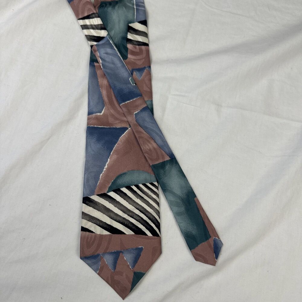 Gucci by Paolo Gucci Men's 100% Soie Seide Silk Tie Pink Blue Green Black White - Picture 3 of 9